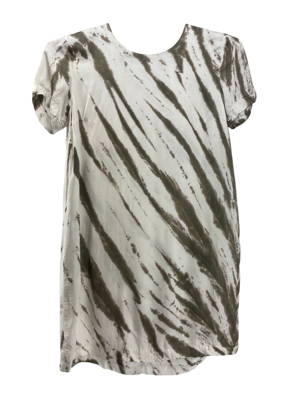 Vici White & Green Tie Dye Short Sleeve Mini Dress Women's Size Medium